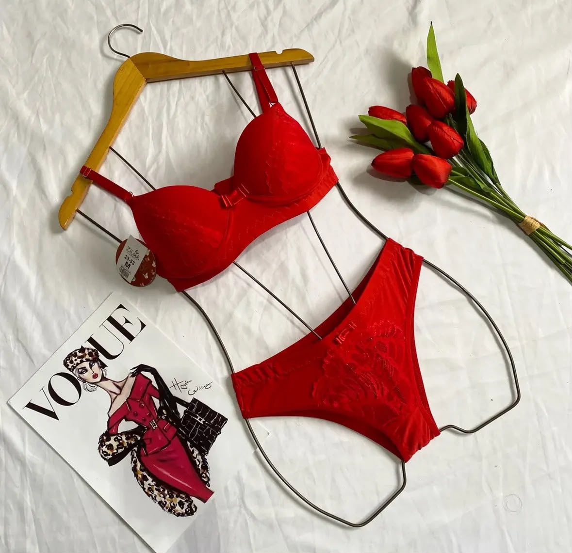 Conjunto de lingerie vermelho