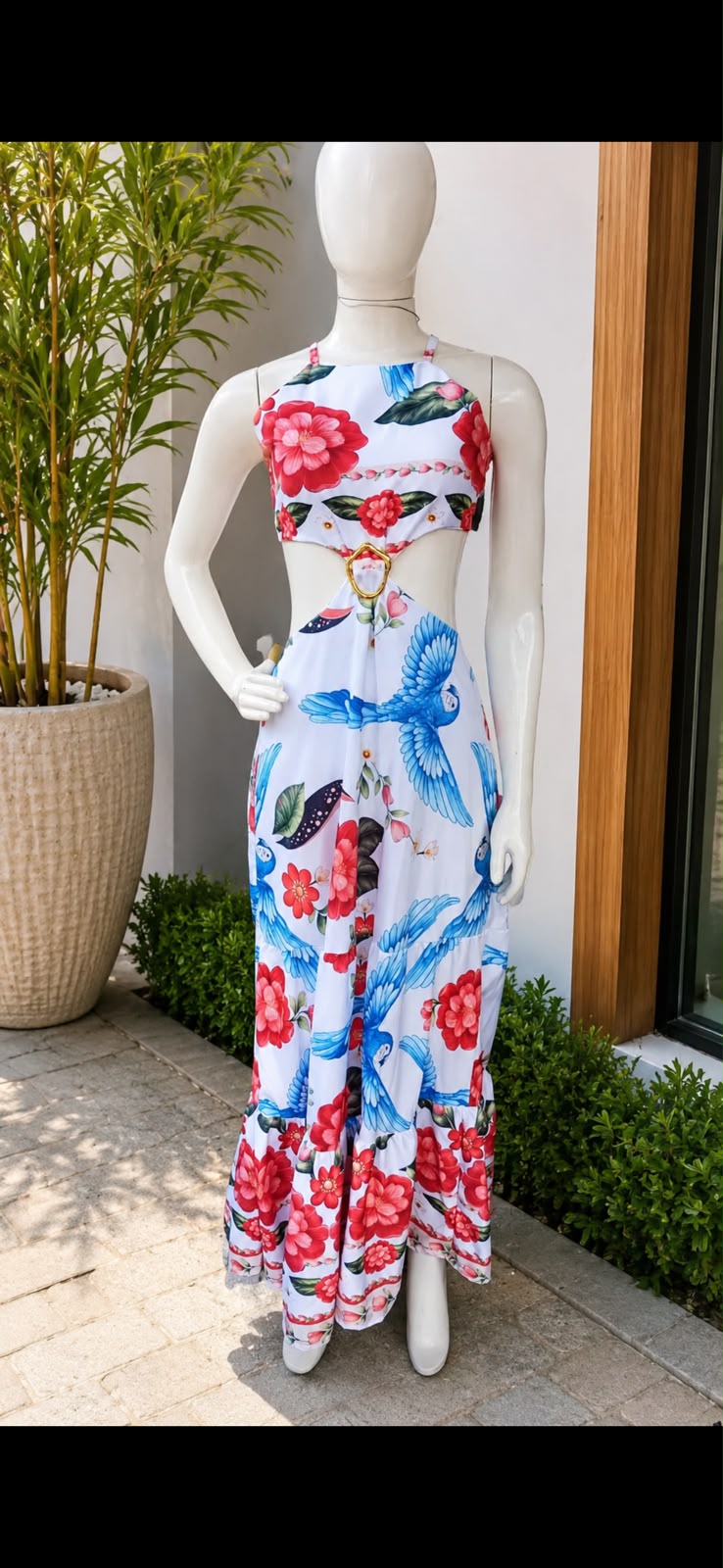 Vestido longo estampado